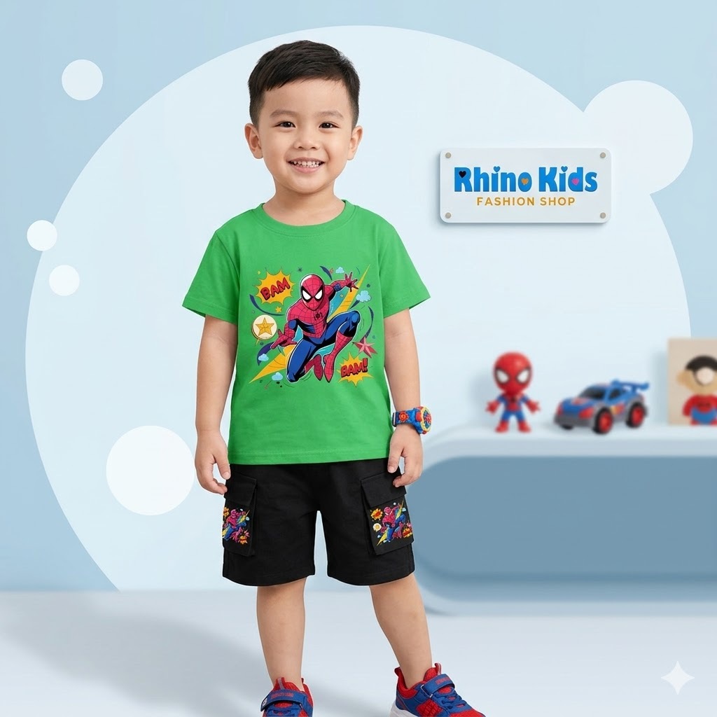 RHINO KIDS FASHION SHOP _ สูทเด็กชายพร้อมกล่องผ้าฝ้าย 4 ทิศทาง made in Vietnam DH401