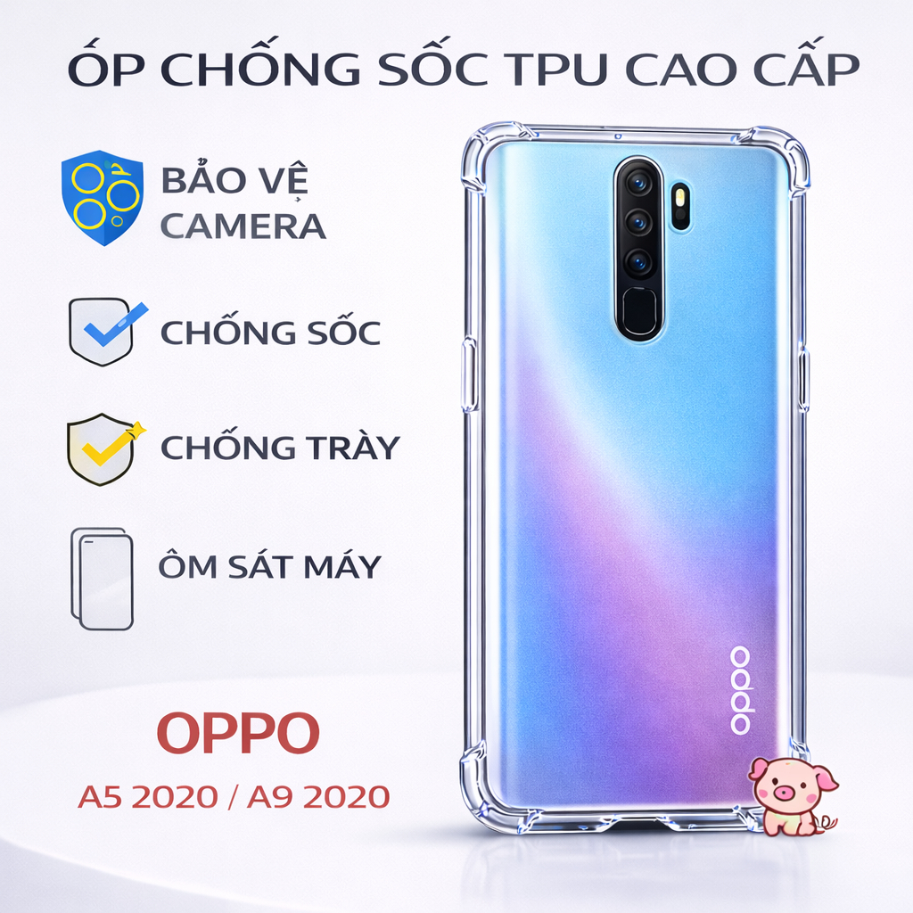 OPPO A5 2020 - เคส OPPO A9 2020 SHOCKPROOF | SMOOTH TPU CASE FULL CAM PROTECTION เฮคอน.คิงคอง