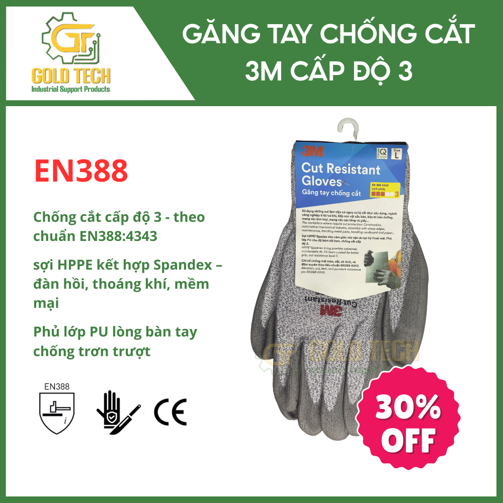 ถุงมือป้องกัน 3M – LEVEL 3 CUT RESISTANT