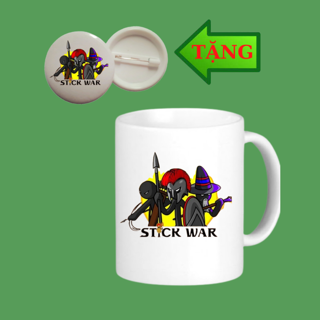 ถ้วยเซรามิคพิมพ์ลาย Stick War Legacy Stick War ความจุ 330ml - รวมป้ายฟรี