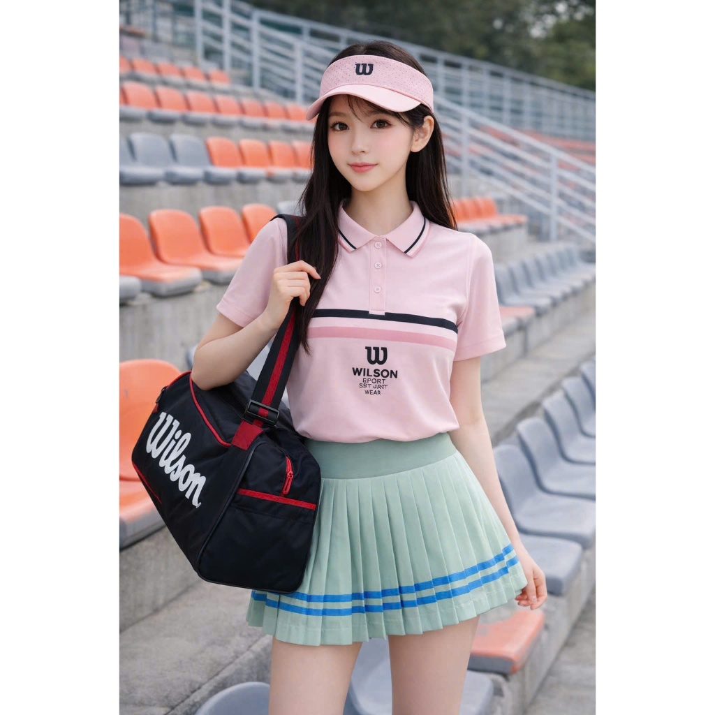 [Pickleball 26.W10] ชุดกีฬาผู้หญิง ชุด WIL.SON เบลเซอร์และชุดกระโปรงจีบสําหรับ Pickleball Golf Tennis...