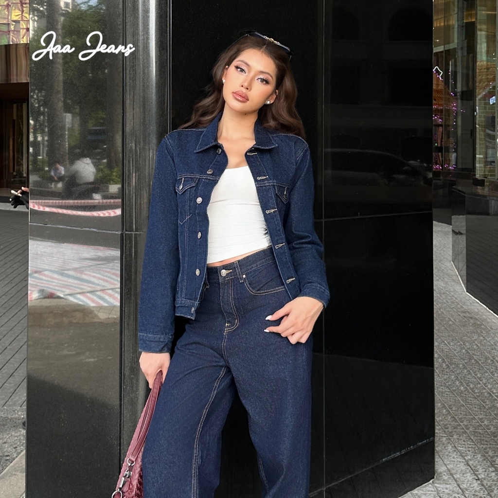 Aaa Jeans - เสื้อแจ็คเก็ตยีนส์ผู้หญิงคุณภาพสูง สี Indigo