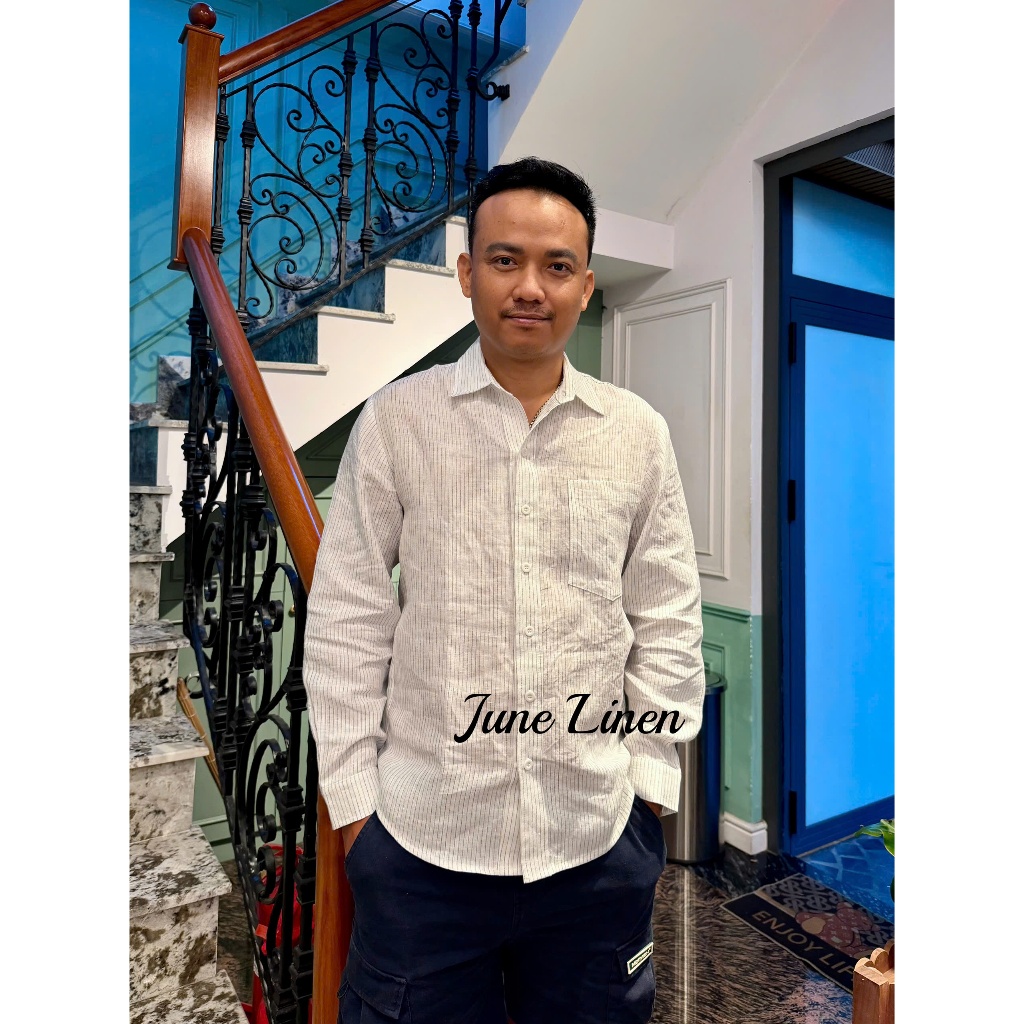 เสื้อเชิ้ตแขนยาว LINEN TUNG PREMIUM สําหรับผู้ชาย-JUNE LINEN AN26-02