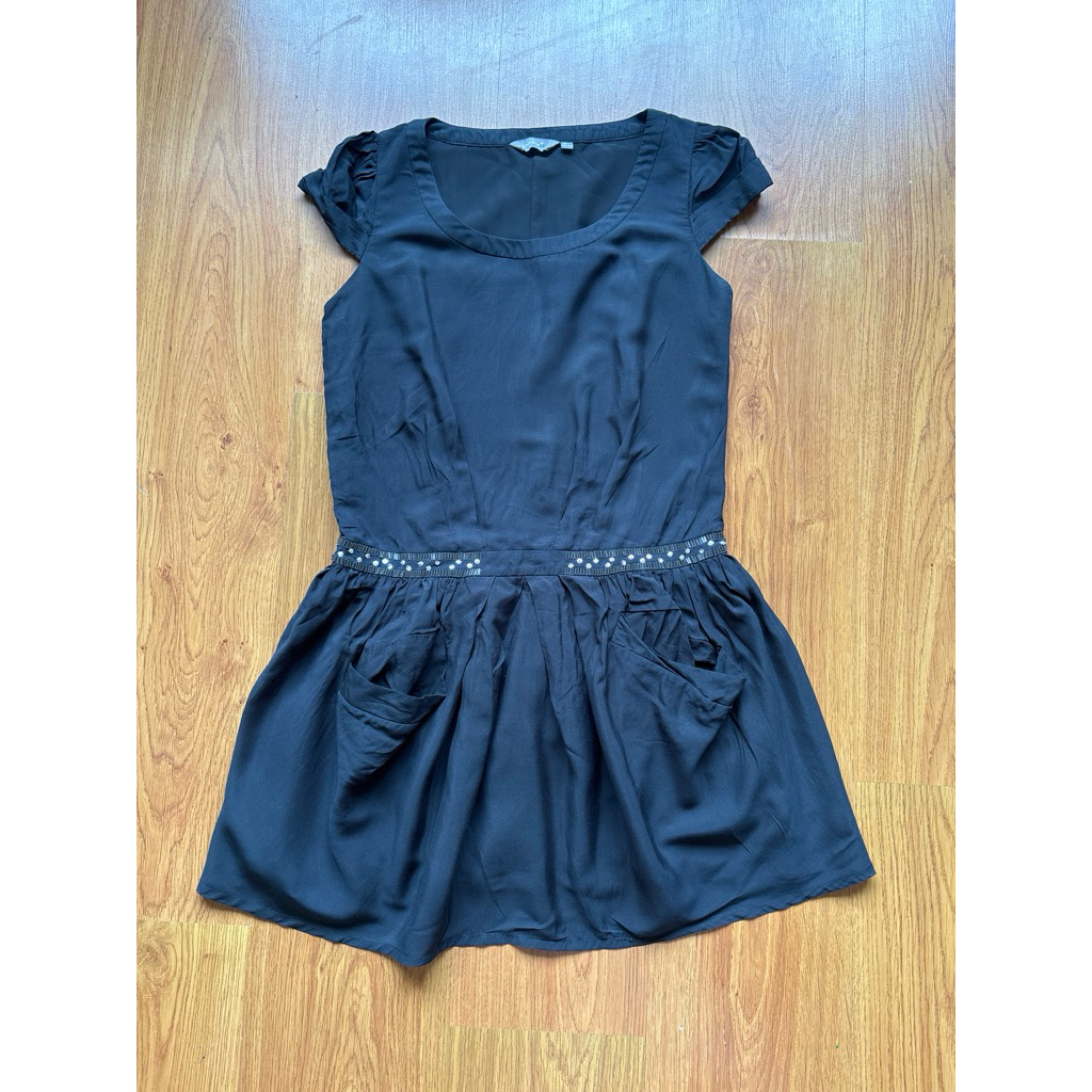 IHAPPY เดรสสั้นสีดํา 2 มือ ไซส์ SM