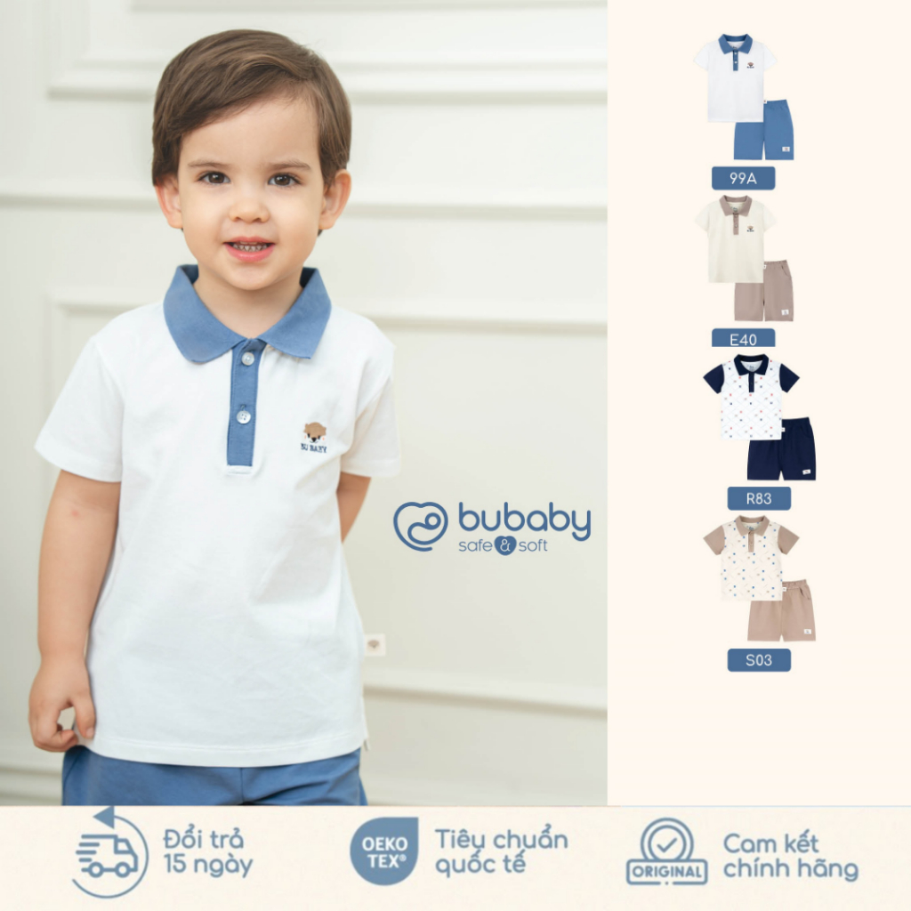 BU Baby (6M-5Y) ชุดเสื้อผ้าแขนสั้นคอปกโปโลคุณภาพสูง Pnnie แฟชั่นฤดูร้อน - BPN13031 | สินค้าของแท้