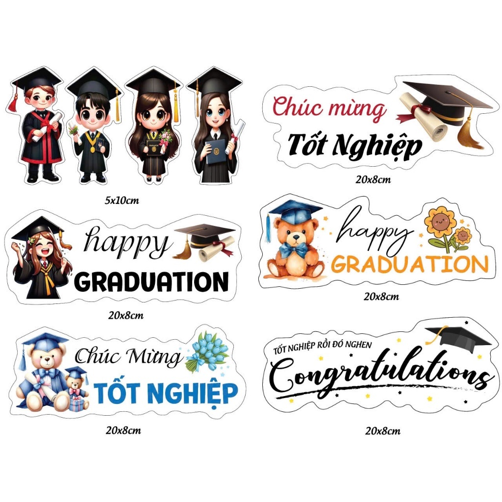 ขายส่ง แบนเนอร์รับปริญญา 30-50 ชิ้นสําหรับช่อดอกไม้ตกแต่งเค้กสวยมาก