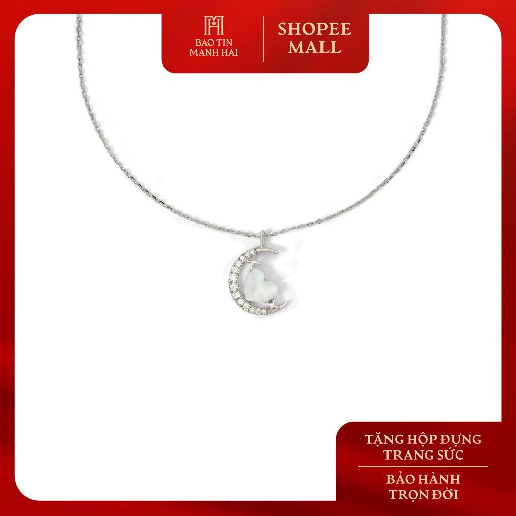 Bao Tin Manh Hai สร้อยคอเงิน 925 ดีไซน์ดวงจันทร์และฝังหิน BCD2B92CZH-510007, BCD2B92CZH-510003