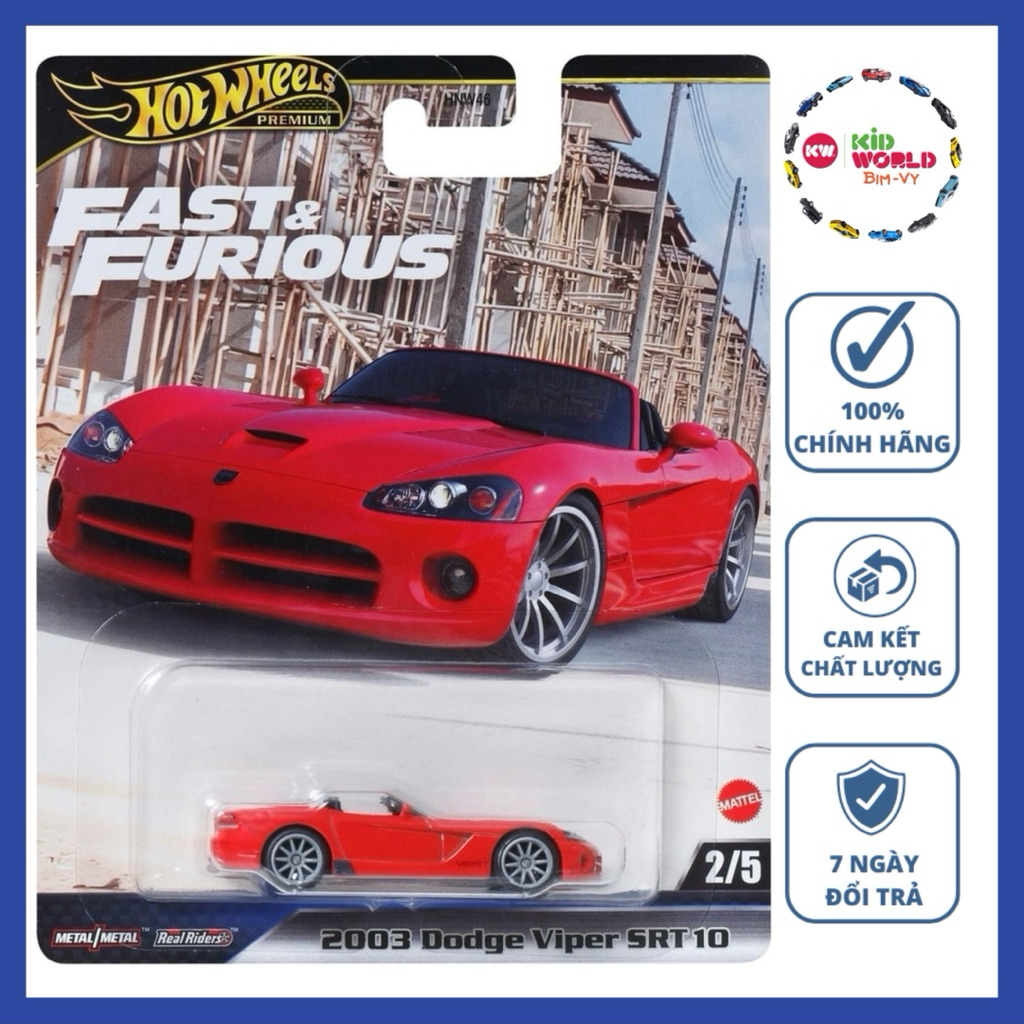 Hot Wheels Premium Fast & Furious Series 2003 Dodge Viper SRT10 รถโมเดล JBL85 ล้อยาง.
