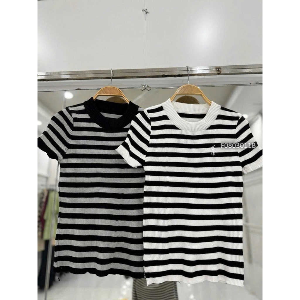 TMT HOUSE สเวตเตอร์ลายทางสุดหรูคอปกผ้าคลุมไหล่และชายเสื้อ