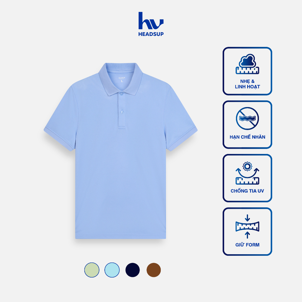 Headsup Ezfit เสื้อโปโลแขนสั้นผู้ชาย Sky Blue - HU26EZP1XDT