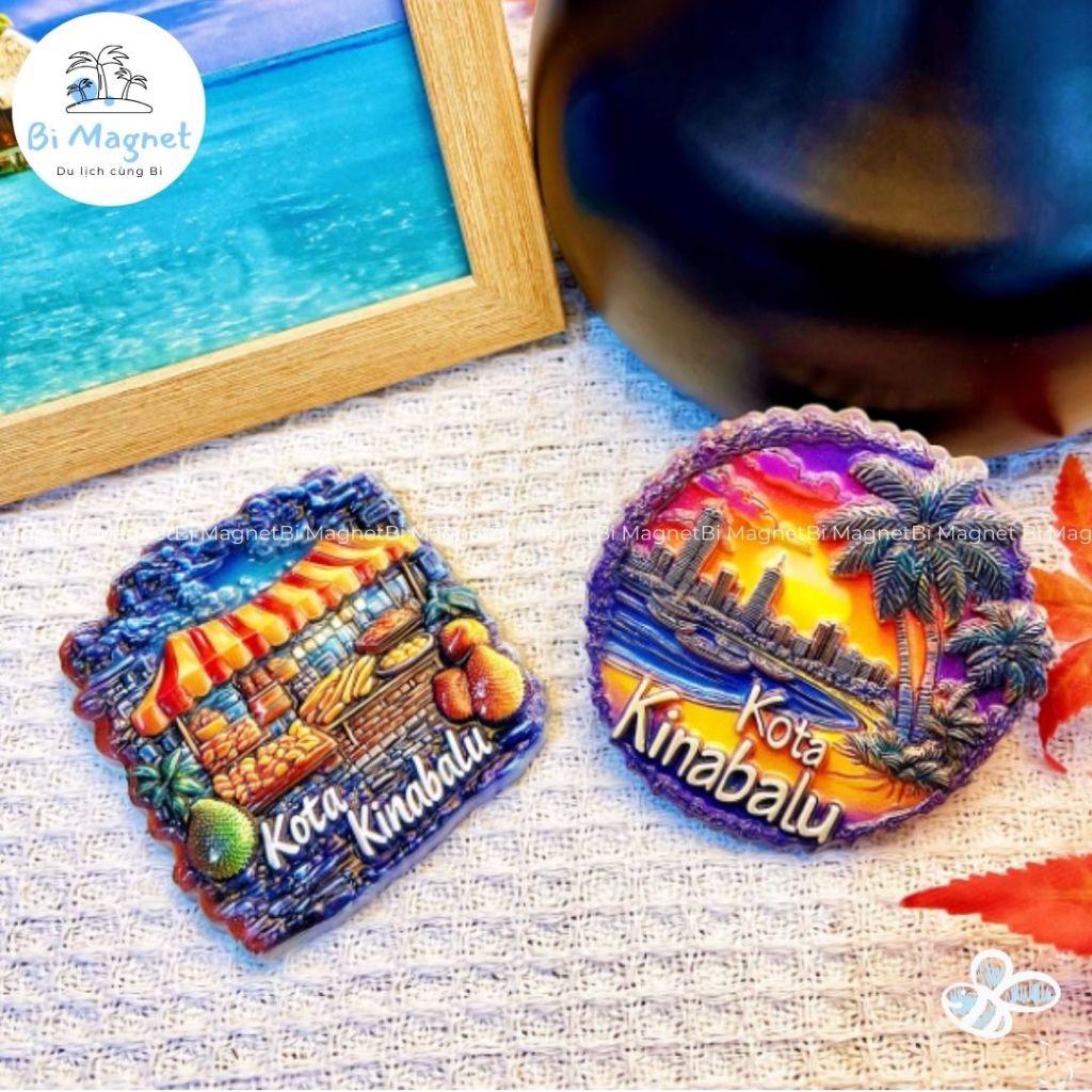 [AVAILABLE] Magnet Resin Kota Kinabalu Malaysia Kuala Lumpur สติ๊กเกอร์ตู้เย็นของที่ระลึกการเดินทาง