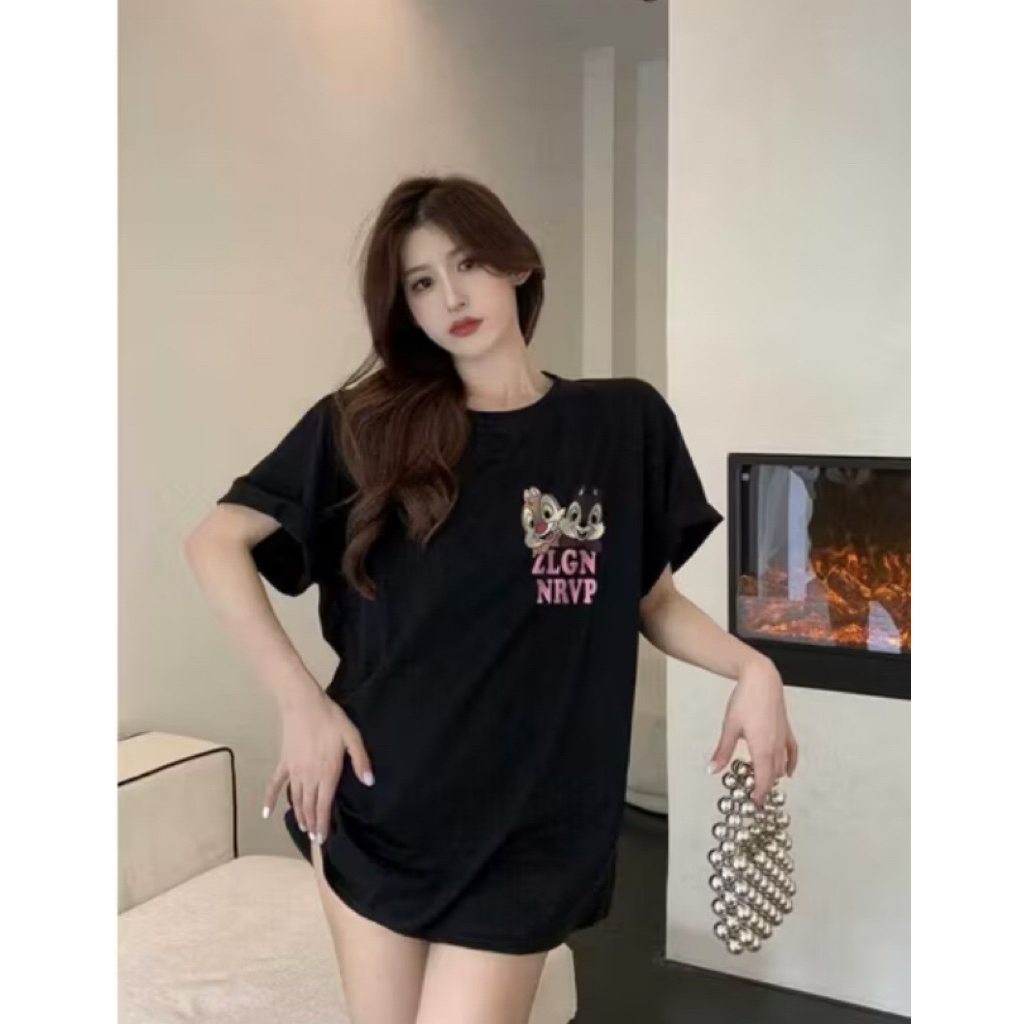 เสื้อยืด Brown Squirrel & Black Squirrel ผ้านุ่ม สินค้า L1 Unisex ผู้ชายและผู้หญิง