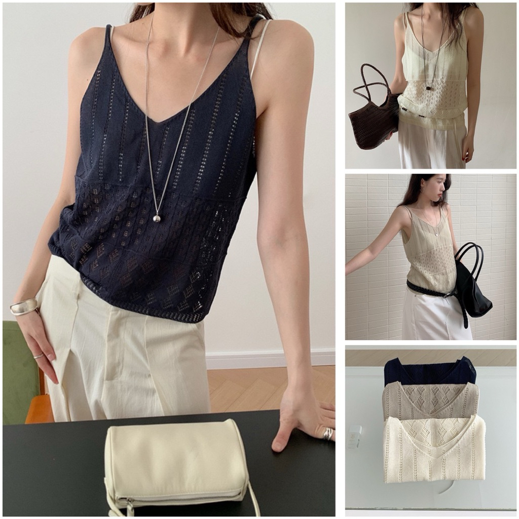 [Em.Cloud] CC INBYIN 2886 เสื้อกล้ามคอวีผ้าถัก