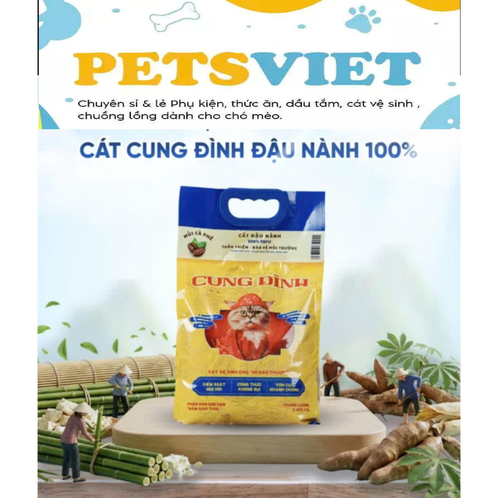 [แพ็ค 6L] ROYAL SOY SAND 2.4KG SOY CAT Litter 100% PETSVIET