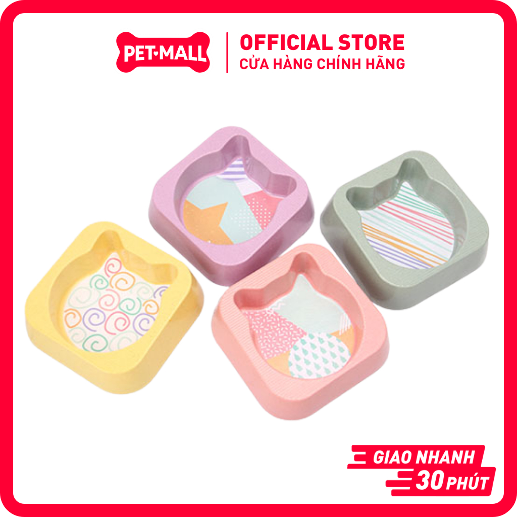 [BO-3182] SONICE BOBO Cat Bamboo ชามทําจากไม้ไผ่รูปแมว 18 x 18 x 5.5 ซม. Petmall