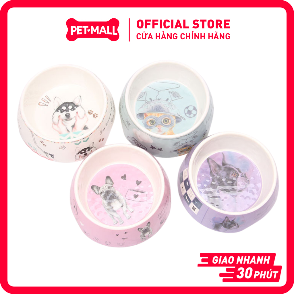 [BO-3153] SONICE BOBO Pets Bowl ลายสัตว์เลี้ยง 18 x 17.5 x 5 cm Petmall