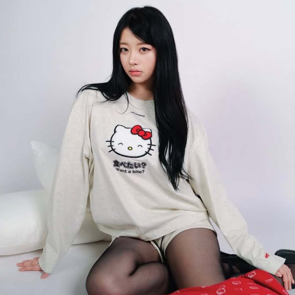 LEVENTS x HELLOKITTY | Levents x Hello Kitty | Joy Icon Long Sleeve Boxy Tee/ สีเทา