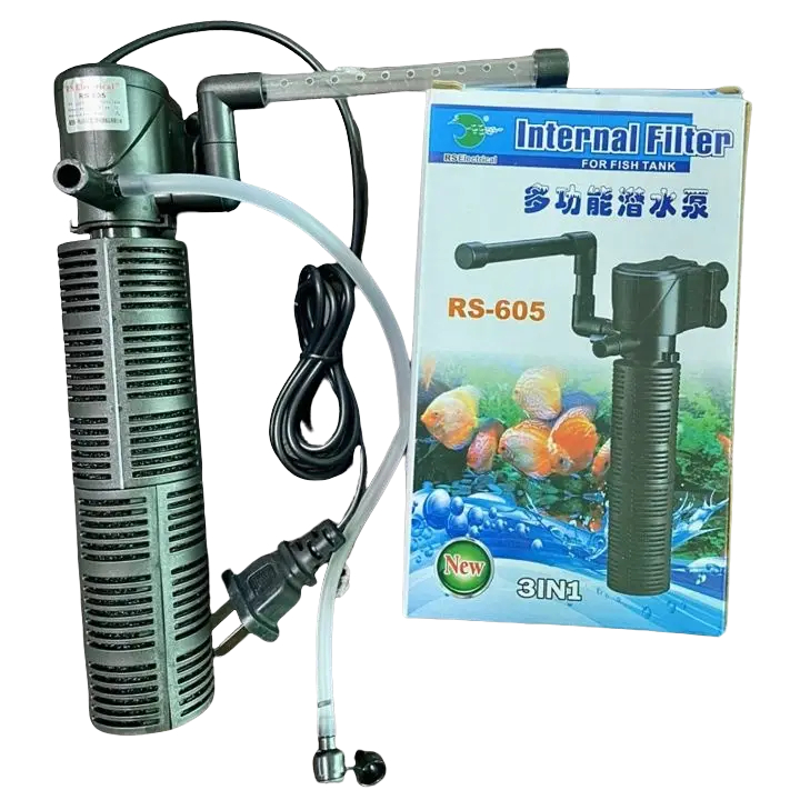 OXY 3-in-1 Mini Aquarium เครื่องกรองน้ํา RS - 602 RS603 RS-605| ปั๊มซุปเปอร์เงียบกรองหม้อต้มออกซิเจน
