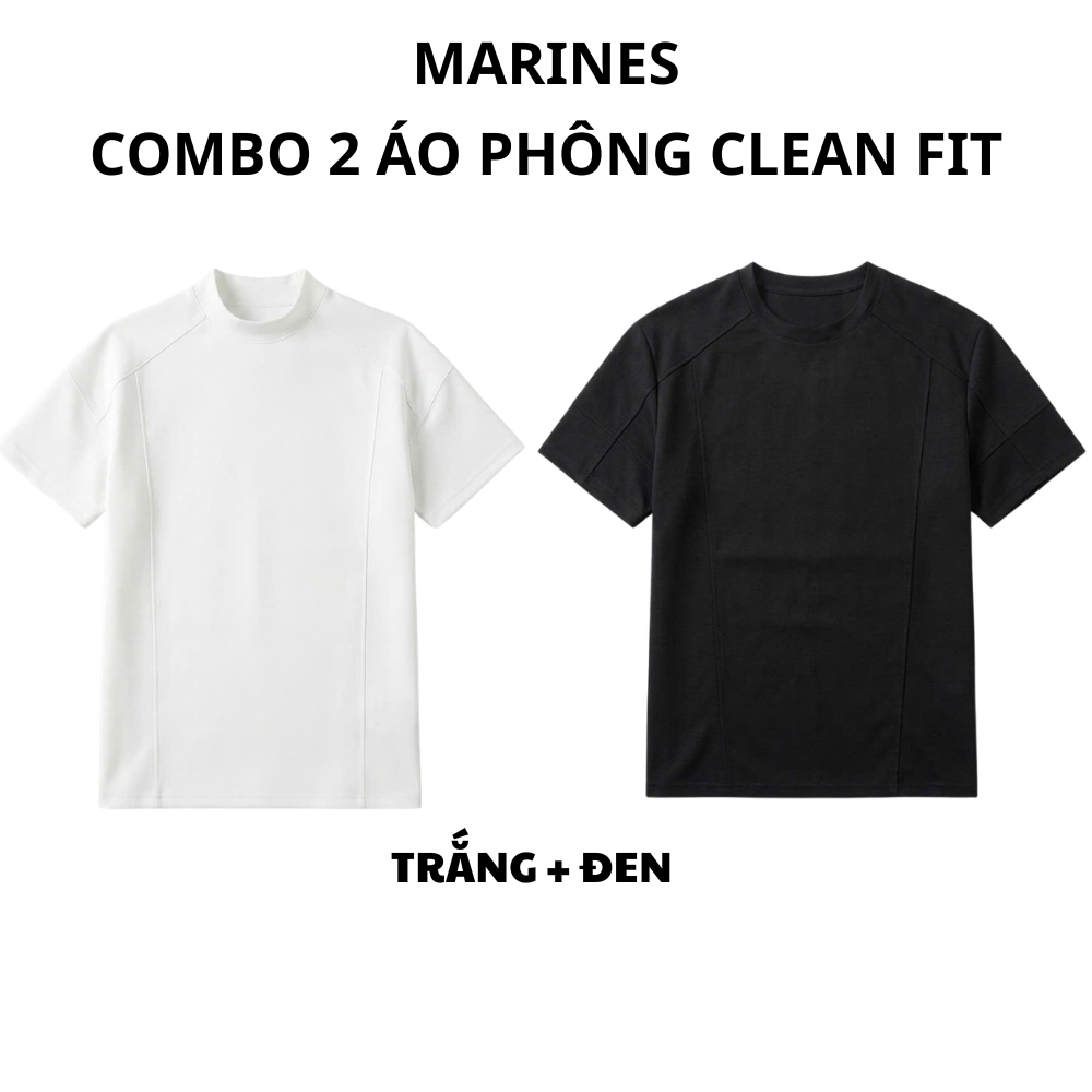 [เสื้อยืด COBO of 2] เสื้อยืด Clean Fit MARINES ผลิตจากผ้าฝ้ายเชื่อมยืด 4 ทิศทางสําหรับ Active Sport
