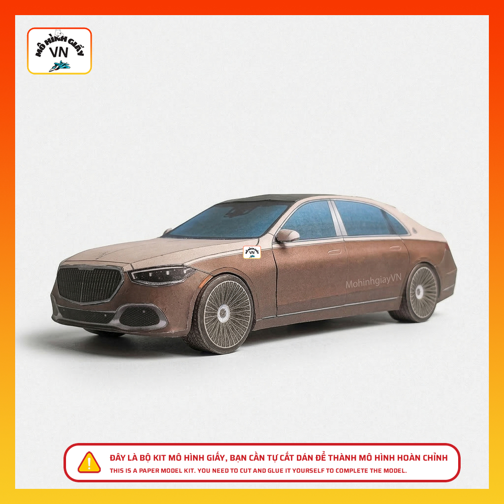 Mercedes Maybach w223 Paper Model Assembly Kit กระดาษคุณภาพสูงขนาด 1/24 - MohinhgiayVN