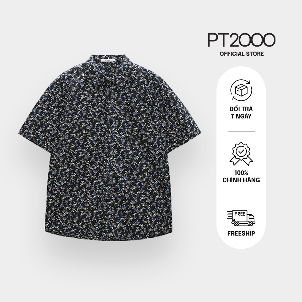 เสื้อเชิ้ตลายแขนสั้นผู้ชาย PT2000 ผ้าคอตตอนเท่ๆ (SMM-N931)