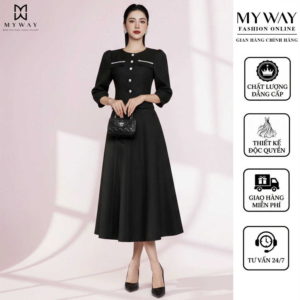 MY WAY เสื้อผู้หญิงและชุดกระโปรงบานหรูหรารอบคอแขนหลวม 3MVB1547 - 3MCXB251 - DE0