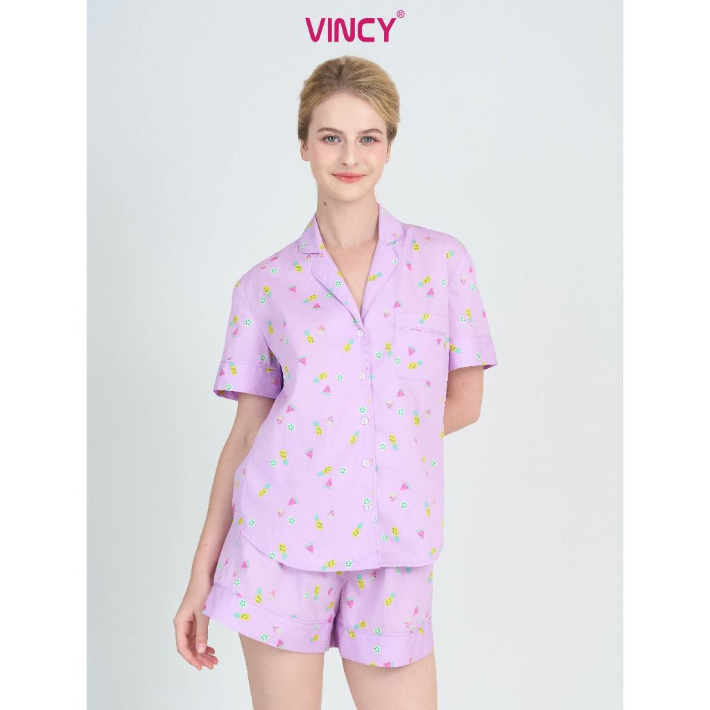 BSK08W5K01-KATE SHORT SET WITH PIJAMA NECK DESIGN WITH RED CARO PATTERNS GIVES YOUTH และ DYNAMICS VE