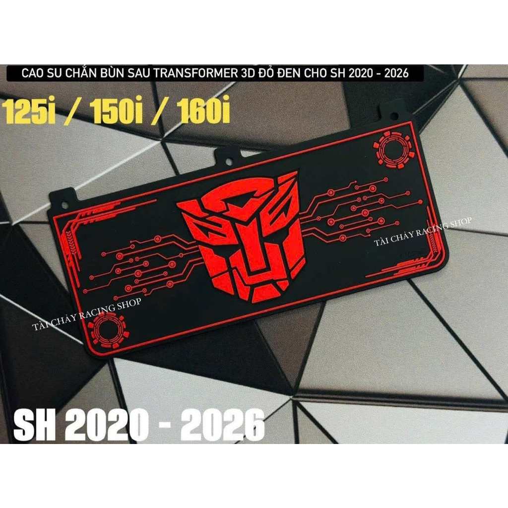 [ 1 แผ่น ] 3D TRANFORMEN REAR FENDER RUBBER BLACK BACKGROUND MOUNTED SH 125i / 150i / 160i ( 2020 - 