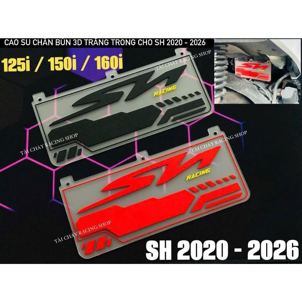 [ 1 แผ่น ] บังโคลน 3D TRANSPARKENT REAR RUBBER MOUNTED SH 125i / 150i / 160 2020 - 2025