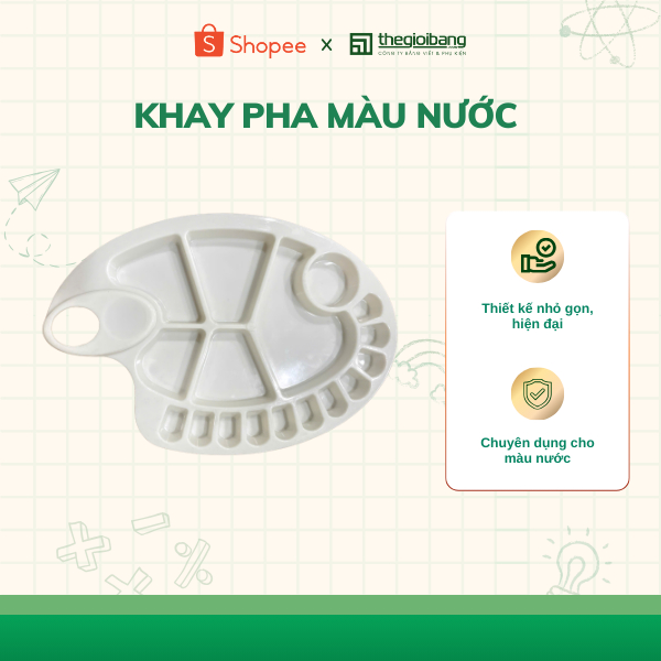 ถาดผสมสี World Table - Tan Ha Pallet พร้อมช่องพลาสติกสะดวกมากมาย