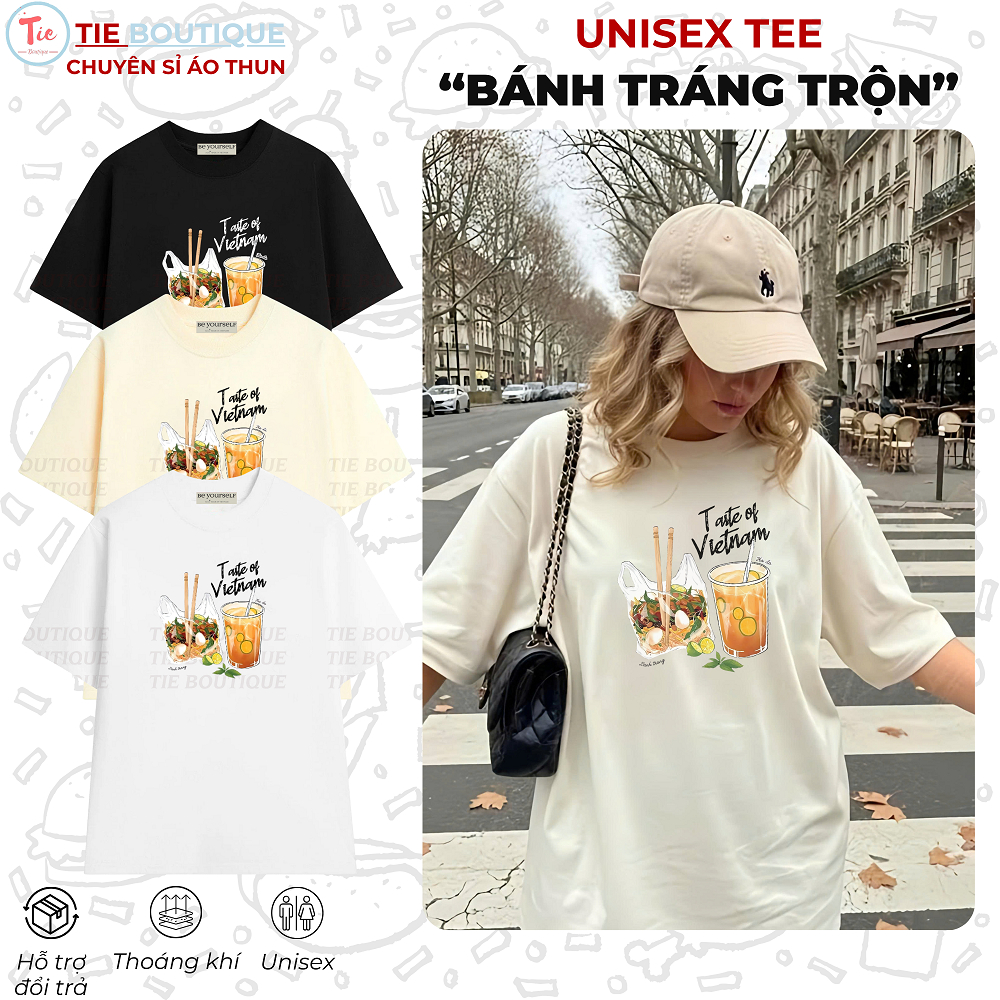 DL - เสื้อยืดพิมพ์ลายกระดาษข้าวผสม เสื้อยืด Tac Tea Street Food T-Shirt Taste Of Vietnam Unisex
