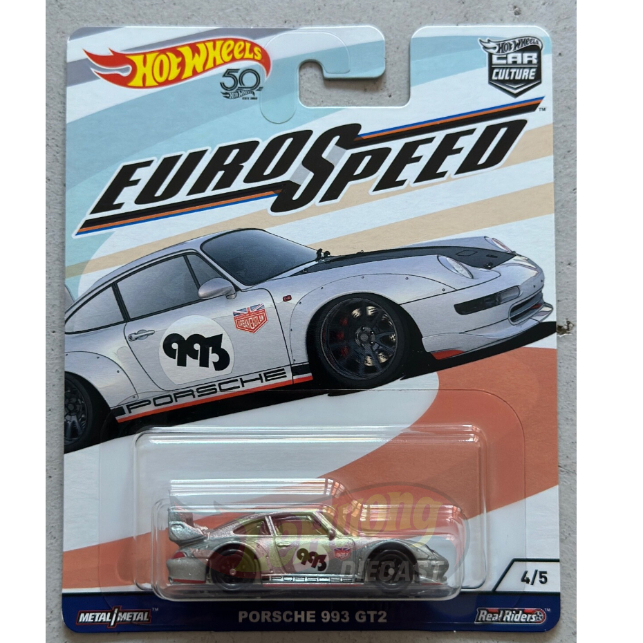 Lehuong Diecast - Hot Wheels Premium Euro Speed Porsche 993 GT2 รถโมเดล