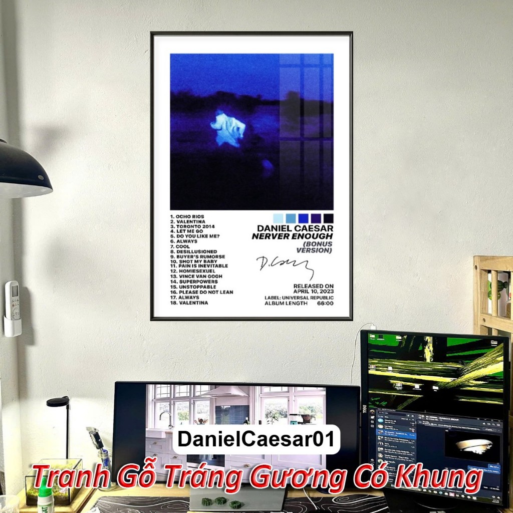 Daniel Caesar, Central Cee - Music Album Wall Painting Mirrored Composite Frame ตกแต่งผนัง