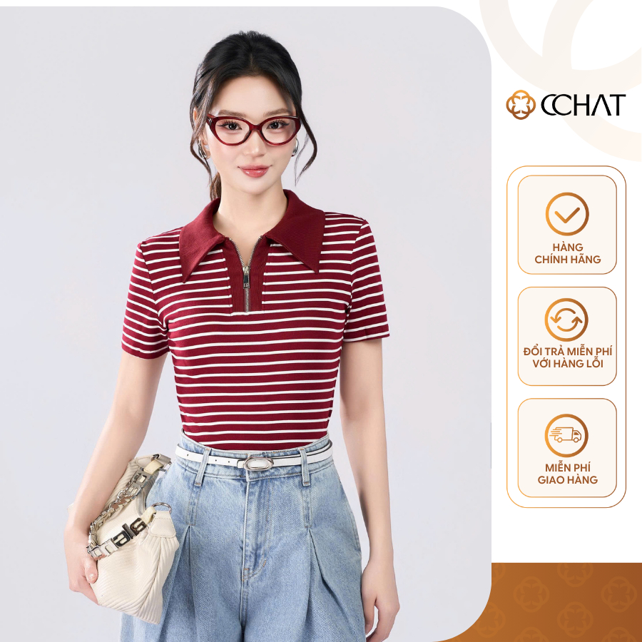 Miri Slim Fit เสื้อยืดคอปกวัสดุยืดหยุ่นคุณภาพสูง 16TNC2006ST