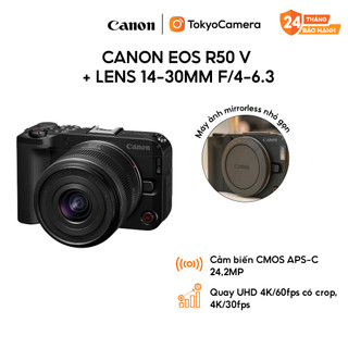 [TokyoCamera] Máy ảnh Canon EOS R50 V + Lens 14-30mm f/4-6.3 hàng chính hãng bảo hành 24 tháng