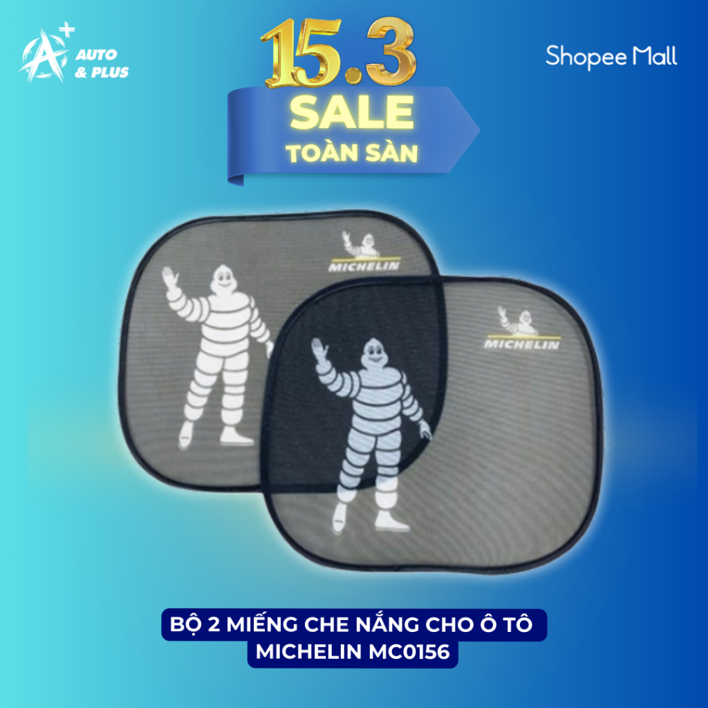 Michelin - ชุดม่านบังแดดรถยนต์ 2 ชิ้น - MC0156 - Auto&Plus