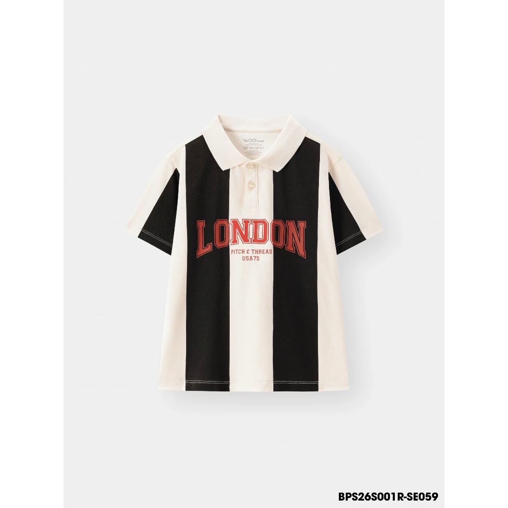 เสื้อยืดเด็กคอปกเด็กชาย BPS26S001R (4-14 ปี) แข็งแรงและไดนามิก