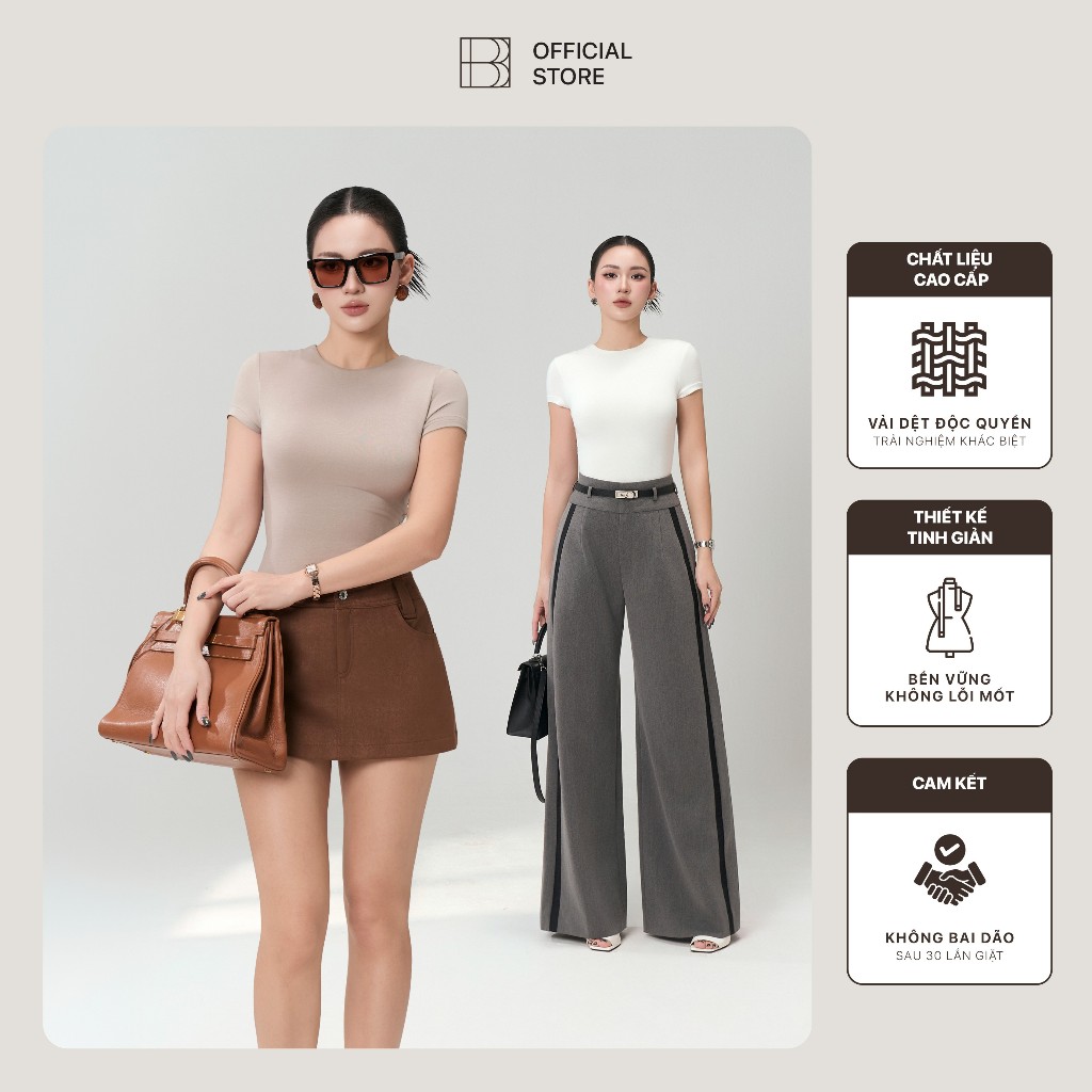 [ใหม่] BUSHY เสื้อเชิ้ตแขนสั้นคอกลม 2 ชั้นผู้หญิง NT56T