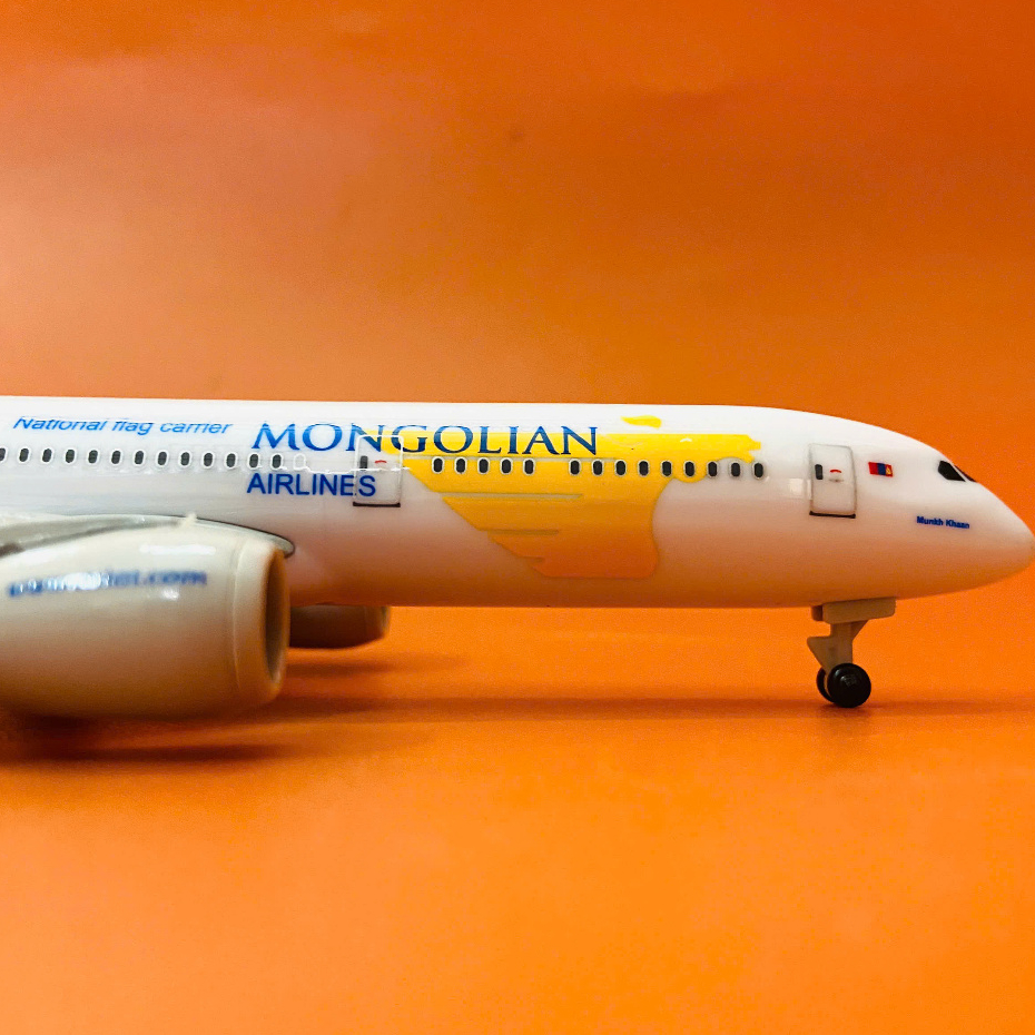 คุณภาพสูง MONGOLIAN AIRLINES "BOEING 787 DREAMLINER" โลหะรุ่น PLANE (FULLBOX) 1:400 SCALE