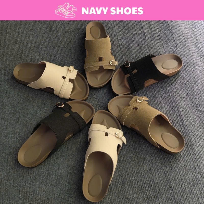 [QC-NEW] VERA รองเท้าแตะส้นแบนผู้หญิงและผู้ชาย 3 สีใหม่ 2026 NAVY Shoes