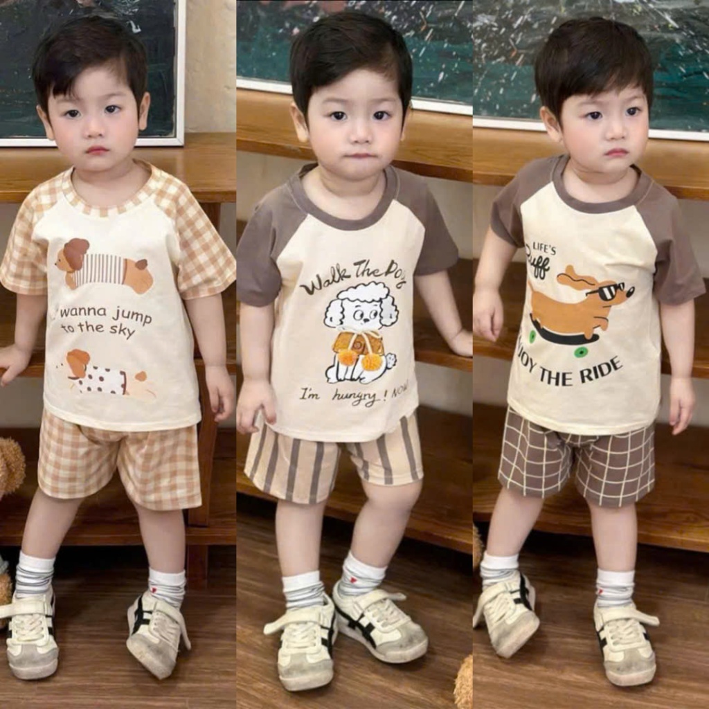 ชุดแขนสําหรับเด็กผู้ชายลายลูกสุนัขการ์ตูนน่ารักขนาด8-20กิโลกรัม การควบคุมคุณภาพ 6