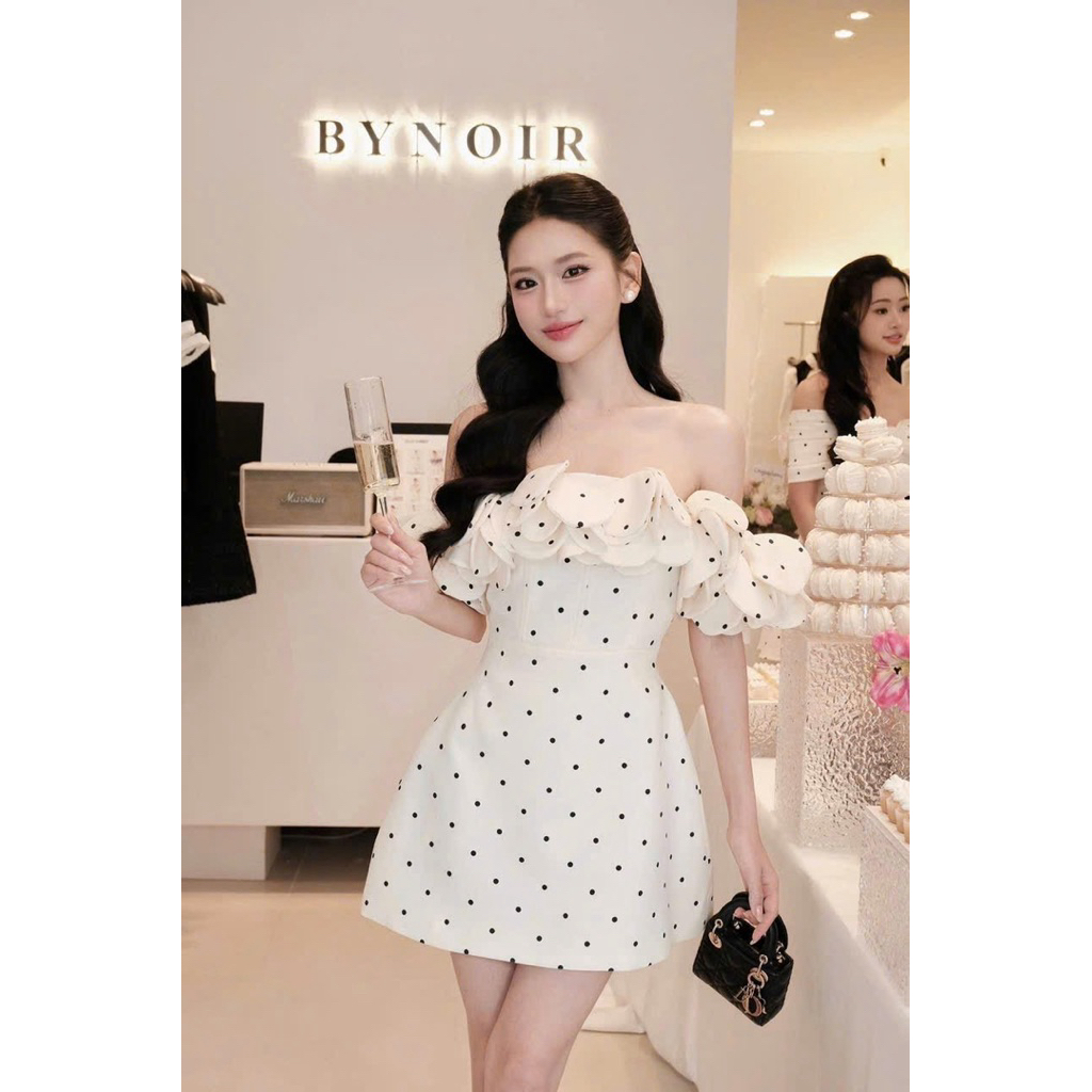 LunaClassy Off Shoulder Polka Dot Dress Hera Princess Dress HR9428FD9
