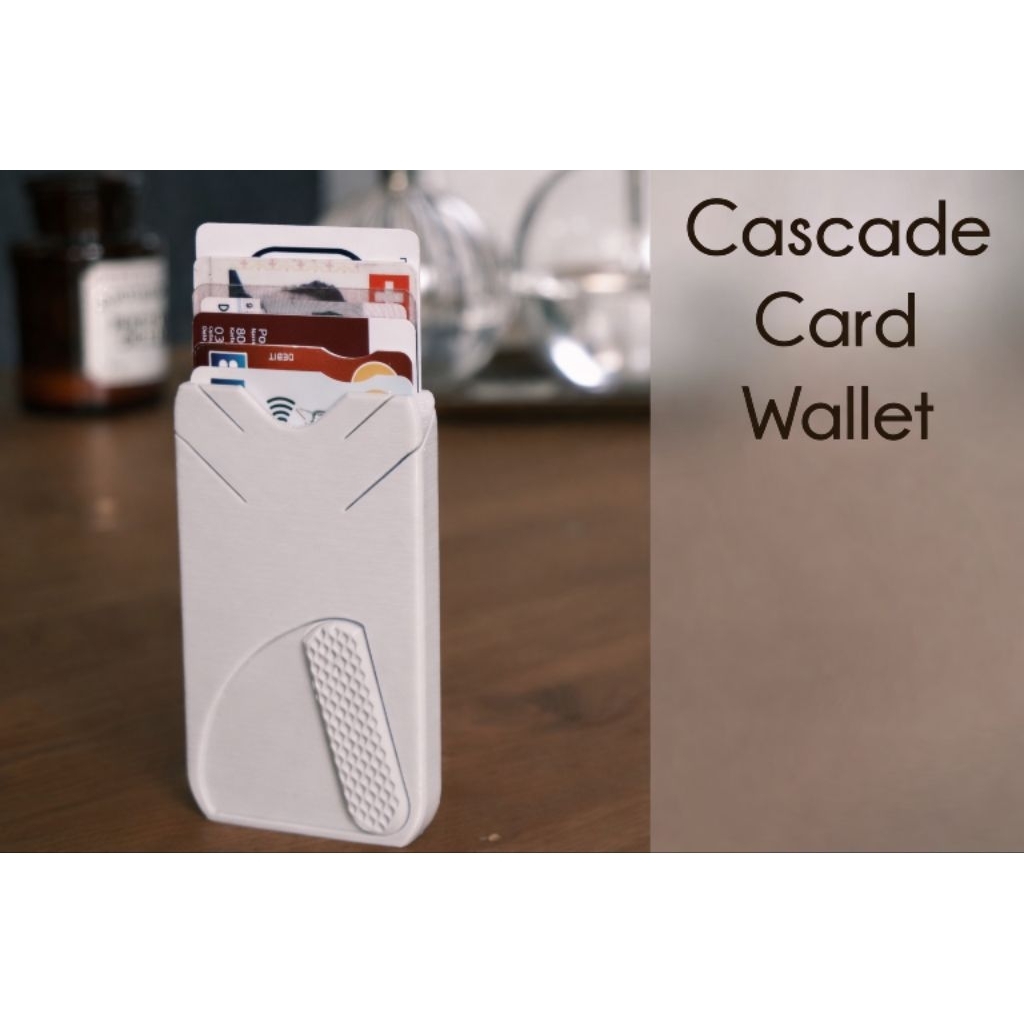 กระเป๋าใส่บัตร Cascade - กระเป๋าสตางค์มินิการ์ดขนาดกะทัดรัด | ดันการ์ดได้อย่างรวดเร็ว | ที่ใส่บัตร EDC