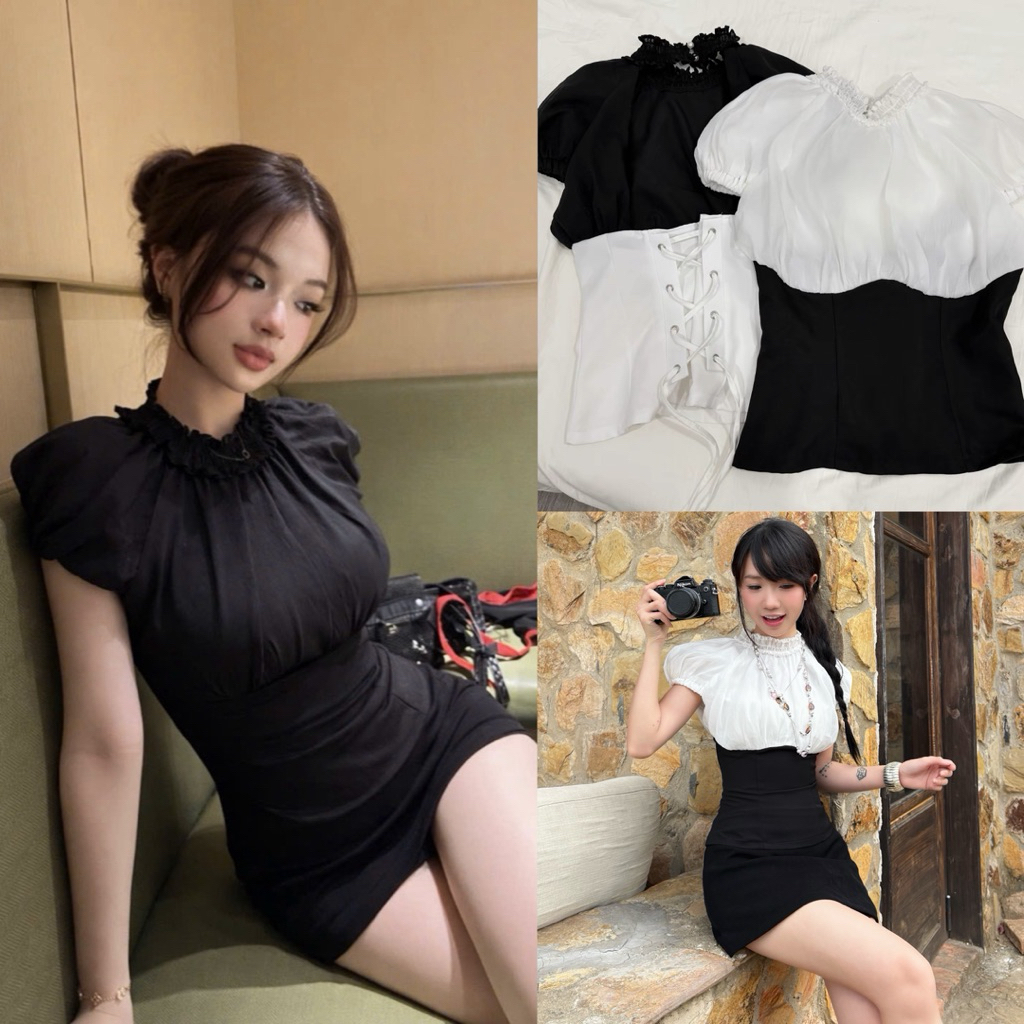 CAMI TOP - DEROSE เสื้อชีฟองผสมผ้าฝ้ายเย็นพร้อมเชือกรูดเปิดหลังสร้างเสื้อผู้หญิงเอวสวย