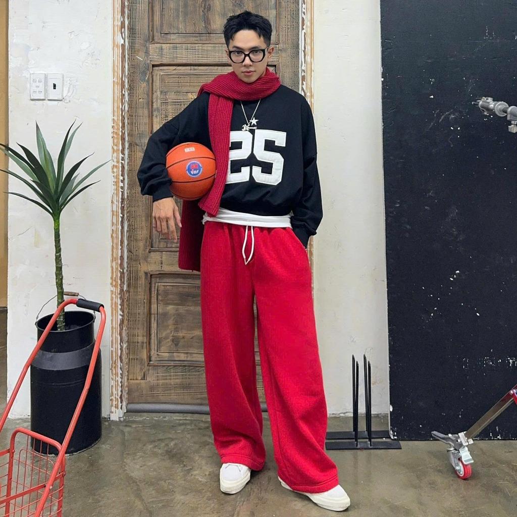 [SHOCK DEAL] AB HOUSE - กางเกงสเวตขากว้างทรงหลวมสําหรับผู้ชายและผู้หญิง