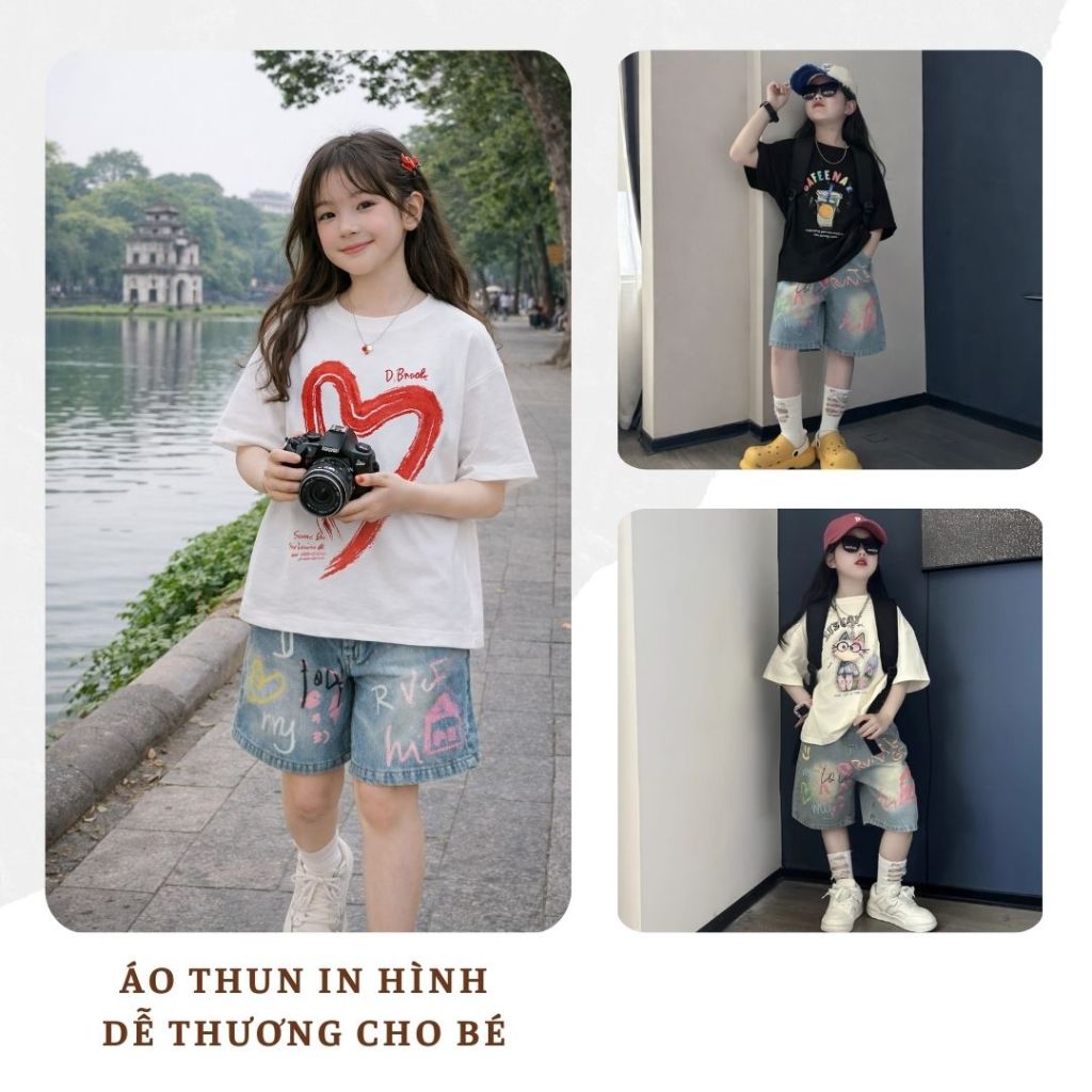 ชุดกางเกง LETTERS พร้อมเสื้อเชิ้ตผ้าฝ้ายสําหรับสาวสาวบุคลิกภาพทุกขนาดจาก 14-45KG SB9
