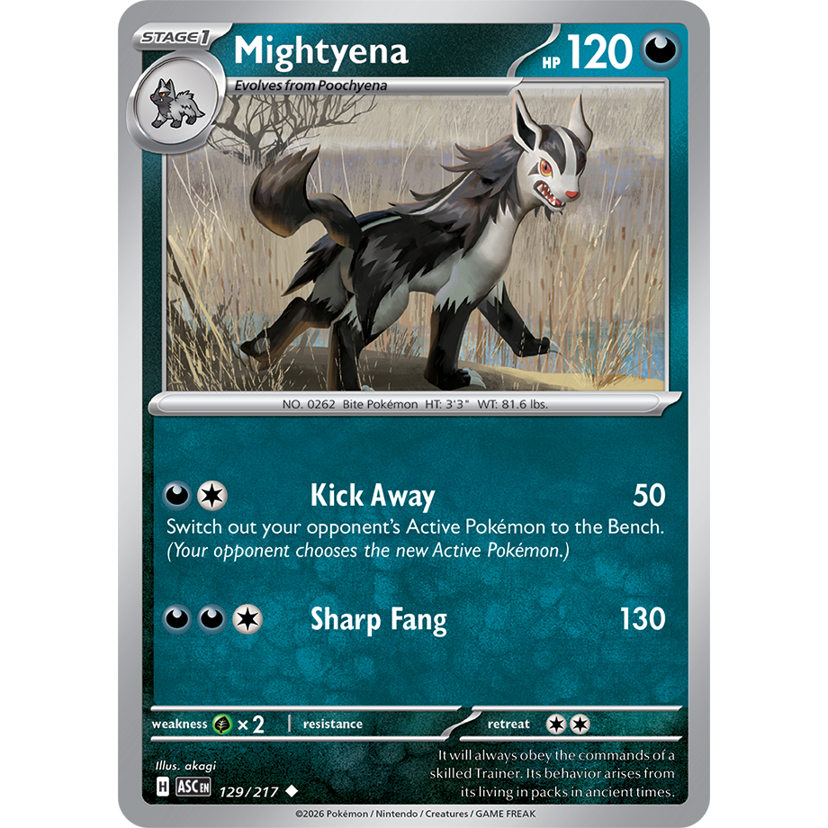 [KW2 Pokemon] [EN] การ์ด 129/217 Mightyena - ASCEN