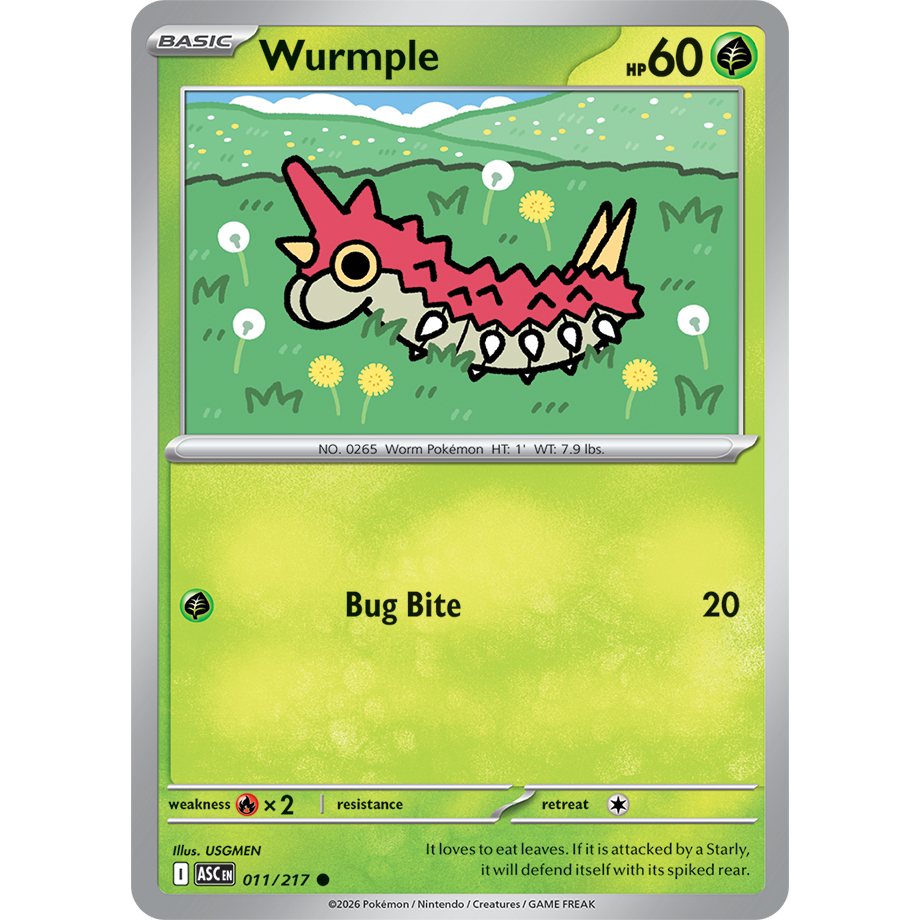 [KW2 Pokemon] [EN] การ์ด 011/217 Wurmple - ASCEN