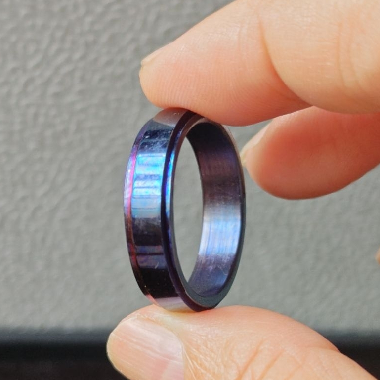 N0169-ญี่ปุ่น SI RING - STRESS RELIEF ROTARY RING - TITAN BLUE – SPINNER RING