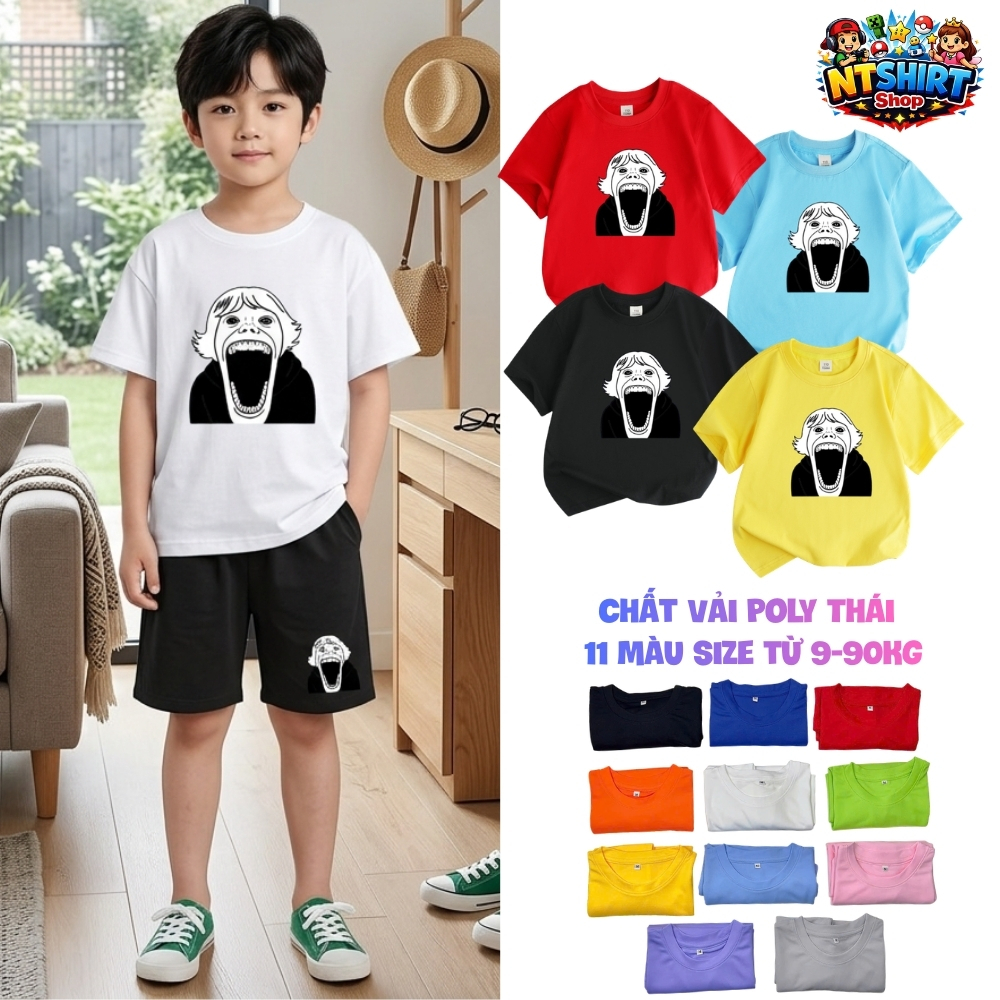 เสื้อยืดสําหรับเด็กชายและเด็กหญิง THE 67KID SCP O67 เสื้อยืดเด็กผ้าโพลียืด 4 ทิศทางคุณภาพสูง นุ่ม เย